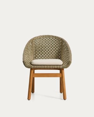 Olbia chair in synthetic rattan and FSC 100% solid teak wood
