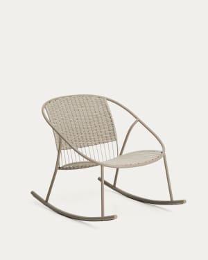 Atrani rocking chair in galvanized steel and taupe rope