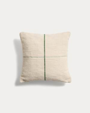 Atima green 100% PET jacquard cushion cover 45 x 45cm