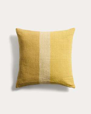 Federa Nurei in cotone e lino giallo (50 x 50 cm)