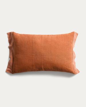 Disea linen cushion cover with orange striped detail 40 x 60 cm