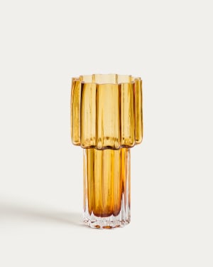 Vase Cristila en verre orange 30 cm