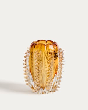 Βάζο Nicora από πορτοκαλίο γυαλί 23 εκ