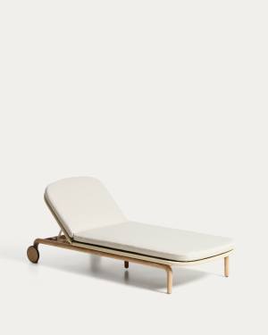 Sonnenliege Alipa aus massivem Akazienholz und ecrufarbenem Seil, FSC 100 %