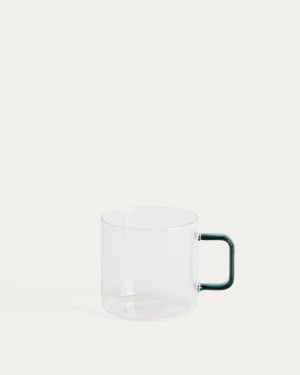 Micla green glass mug with handle