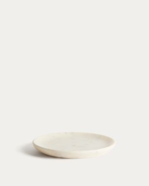 Erefi white marble dessert plate