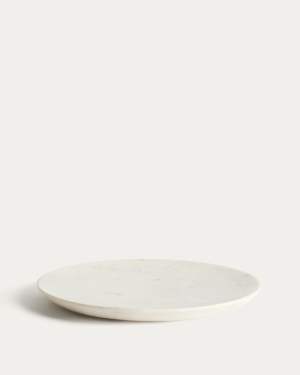 Erefi white marble flat plate