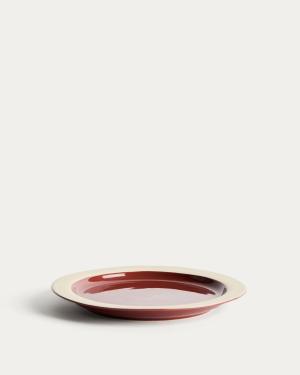 Doren burgundy ceramic dessert plate