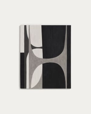 Πίνακας αφηρημένης τέχνης Onure λευκό & μαύρο 80 x 100 εκ