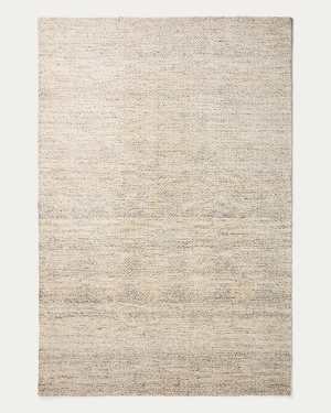 Tapis Lenuo en laine jacquard écrue 200 x 300 cm