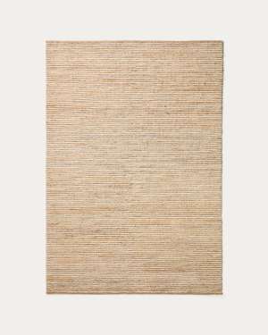 Tappeto Derule in iuta e lana beige 230 x 160 cm