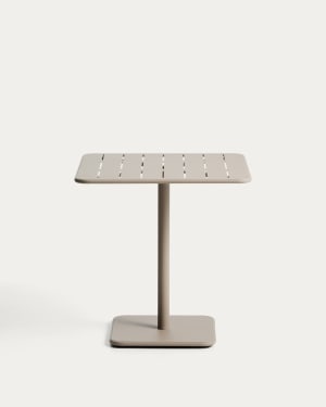 Table d’extérieur Brai en acier galvanisé taupe 70 x 70 cm