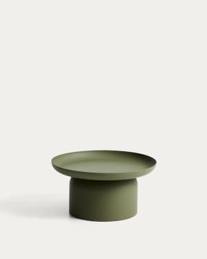 Arcola coffee table in green aluminium Ø70cm