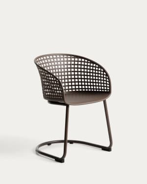 Tenaro brown plastic outdoor chair with steel structure