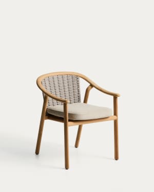 Elunda stackable outdoor chair in solid teak wood FSC 100%