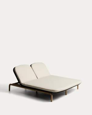 2er-Sonnenliege Alipa aus massivem Akazienholz und dunkelgrauem Seil, FSC 100 %