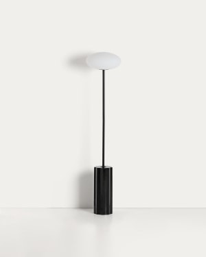 Idela floor lamp in smoked glass and black marble