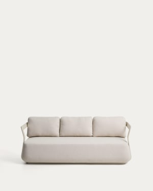 Tamaris taupe aluminium 3-seater sofa 217cm