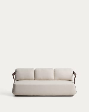 Tamaris brown aluminium 3-seater sofa 217cm