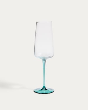 Irides blauw en transparant champagneglas 31,5 cl