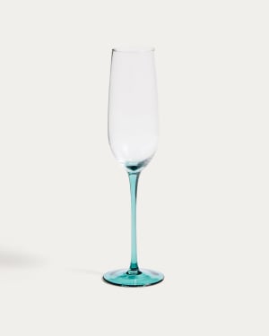 Irides blauw en transparant champagneglas 24,5 cl