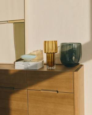 Centre de table Sirau en verre gris Ø 24 cm