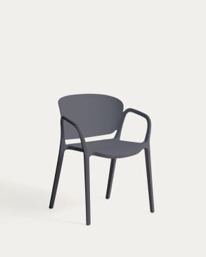 Ania dark grey 100% outdoor stackable chair