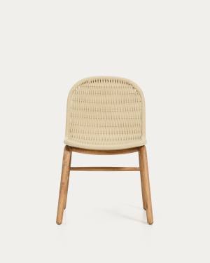 Alipa chair in FSC 100% solid acacia wood and ecru rope cord