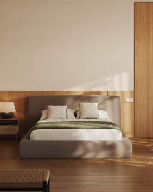 Llit desenfundable Blok marró per a matalàs de 160 x 200 cm FSC Mix Credit