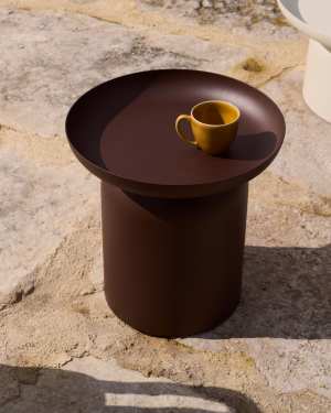 Arcola side table in brown aluminium Ø45cm