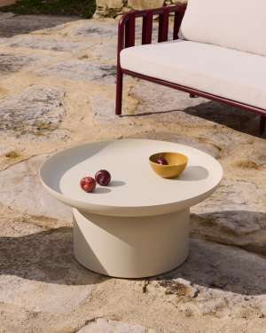 Arcola coffee table in ecru aluminium Ø70cm