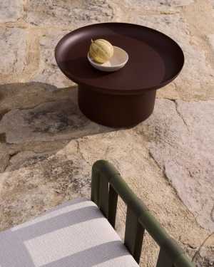 Arcola coffee table in brown aluminium Ø70cm