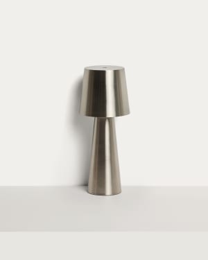 Arenys large table lamp in metal with a shiny silver finish
