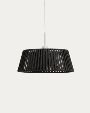 Aldet ceiling lamp shade in black flat rope cord Ø46cm