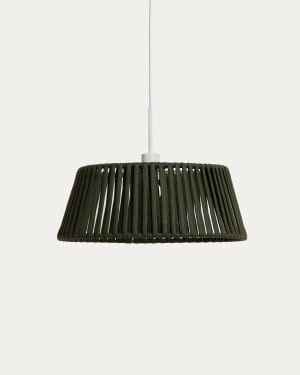 Aldet ceiling lamp shade in green flat rope cord Ø46cm