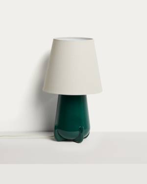 Odra table lamp in green ceramic with glossy finish