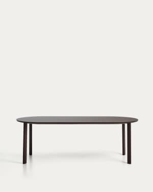 Erice oval table in aluminium and brown tempered glass 230 x 100 cm