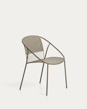 Atrani chair in galvanized steel and taupe rope