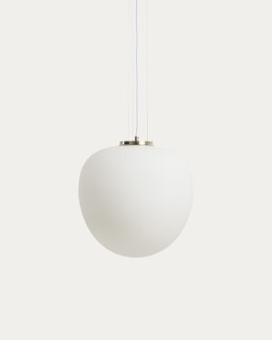 Ardali ceiling lamp in smoked glass and steel with brushed finish Ø25cm