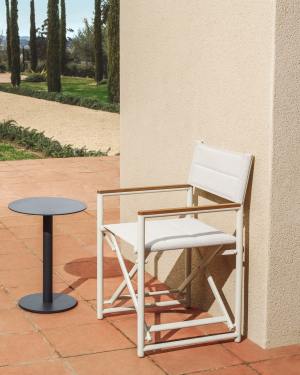 Tisno outdoor folding chair in ecru aluminium and ecru texteline