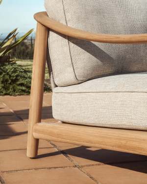 Elunda outdoor armchair in solid teak wood FSC 100%
