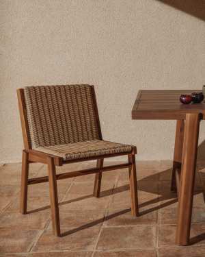 Itani chair in FSC 100% solid acacia wood and synthetic rattan