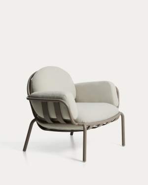Joncols outdoor armchair in aluminium with taupe painted finish