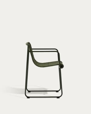 Maurina chair in green galvanised steel and green rope cord
