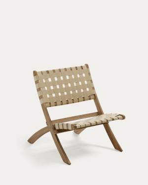 FSC 100% cream cord and solid acacia wood Chabeli folding chair