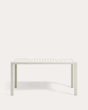 Culip aluminium outdoor table in powder coated white finish, 150 x 77 cm