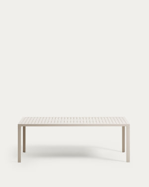 Culip aluminium outdoor table in powder coated white finish, 220 x 100 cm