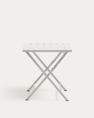 Folding outdoor table Torreta made of aluminum with light grey finish 70 x 70 cm