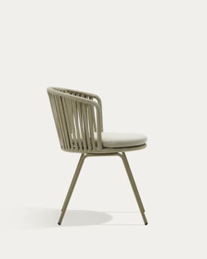 Saconca outdoor chair made with cord and green galvanised steel