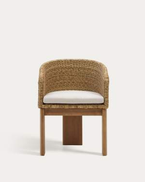 Xoriguer chair in synthetic rattan and solid eucalyptus wood FSC 100%
